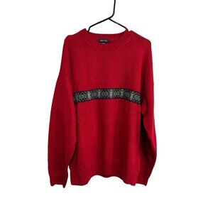 Nautica Red Crewneck Cotton Wool Sweater Sz XL